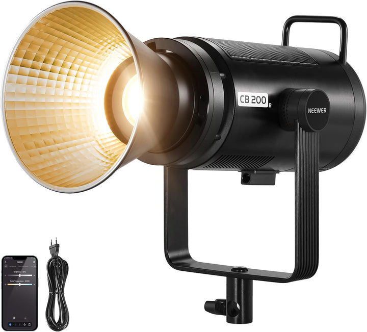 NEEWER CB200B 210W LED Videoleuchte Studiolicht mit 2,4G/APP Fernbedienung,Ganzmetall COB Bi-Color S