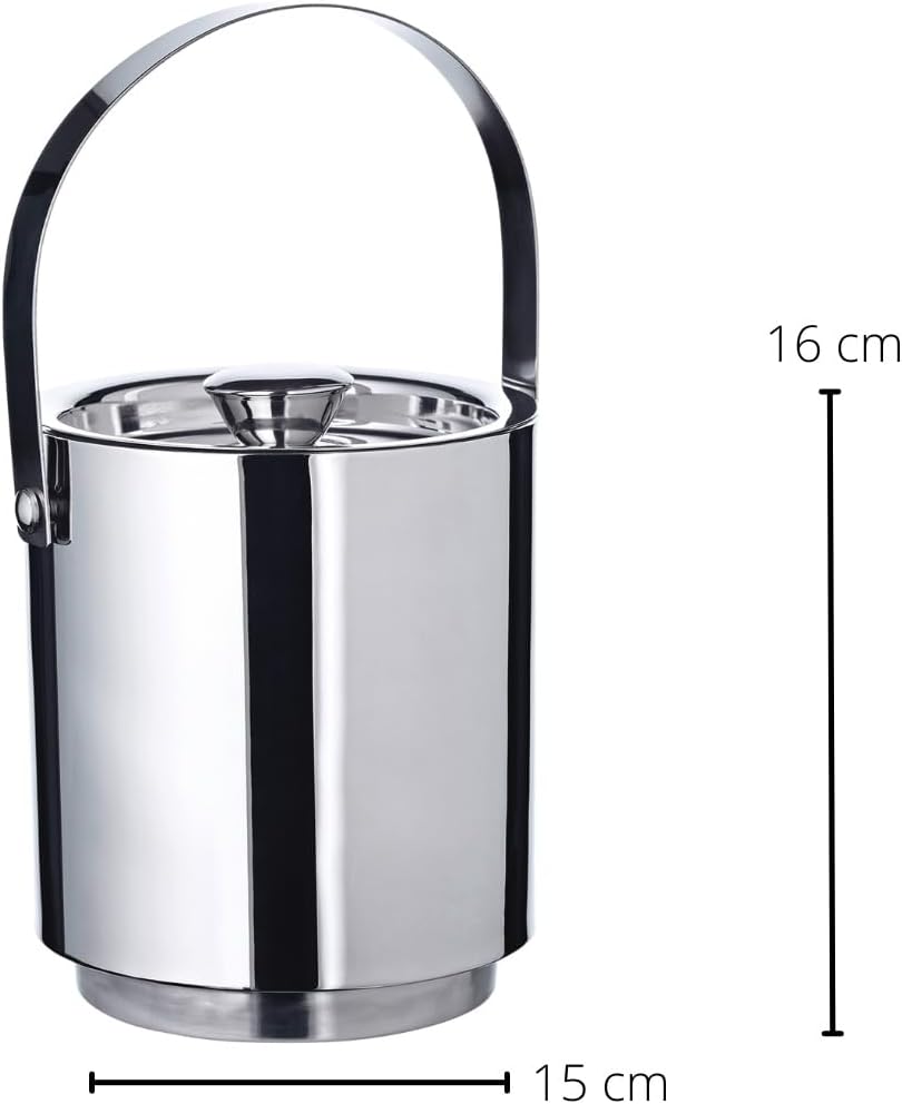 EDZARD Eiseimer Seattle (3,2 Liter, Höhe 16 cm) Eiswürfelbehälter mit Deckel und Einsatz, Eisbehälte