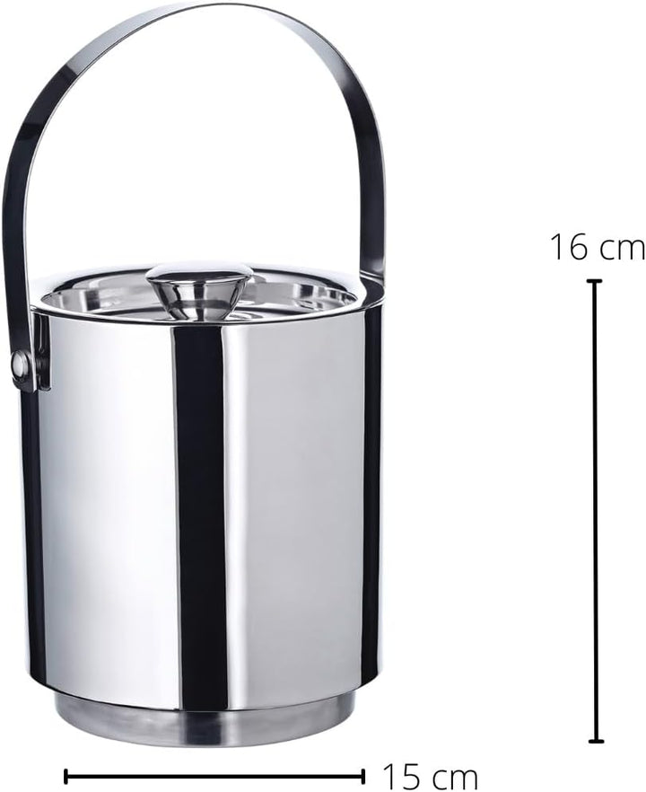EDZARD Eiseimer Seattle (3,2 Liter, Höhe 16 cm) Eiswürfelbehälter mit Deckel und Einsatz, Eisbehälte