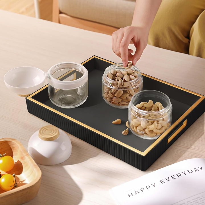 SANZIE Ledertablett, Schreibtisch-Aufbewahrung, Organizer, Premium-Serviertablett, dekoratives Table