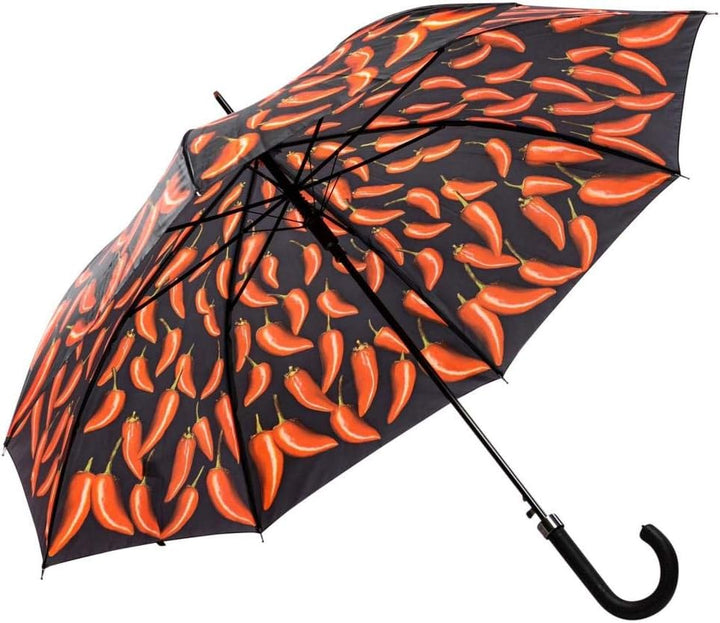 LUCKYWEATHER Regenschirm Stockschirm Damen/Herren Motiv Chili Peppers Auf-Automatik I Stockregenschi