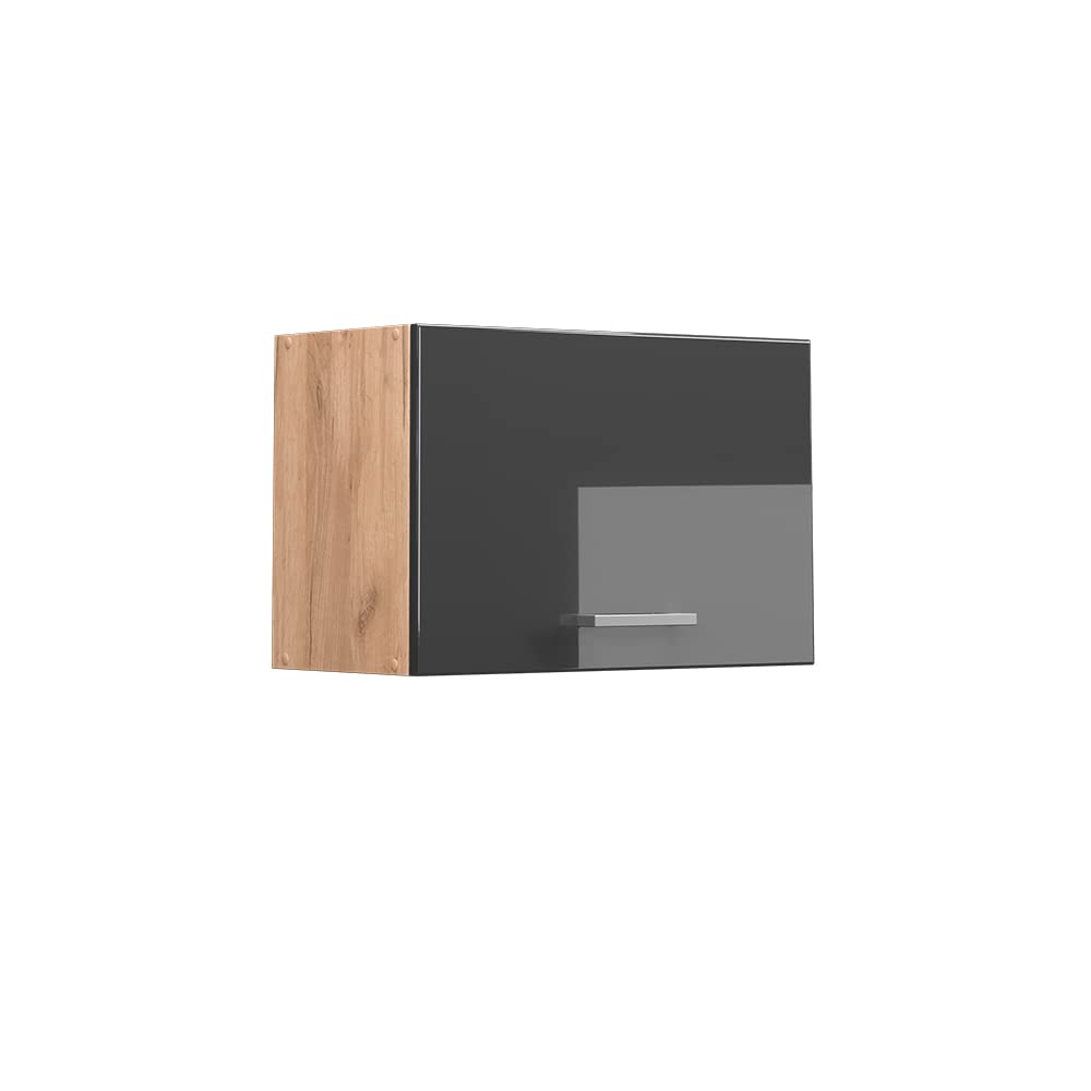 Vicco Hängeschrank R-Line, Anthrazit Hochglanz/Goldkraft Eiche, 60 cm Flach Anthrazit Hochglanz Häng