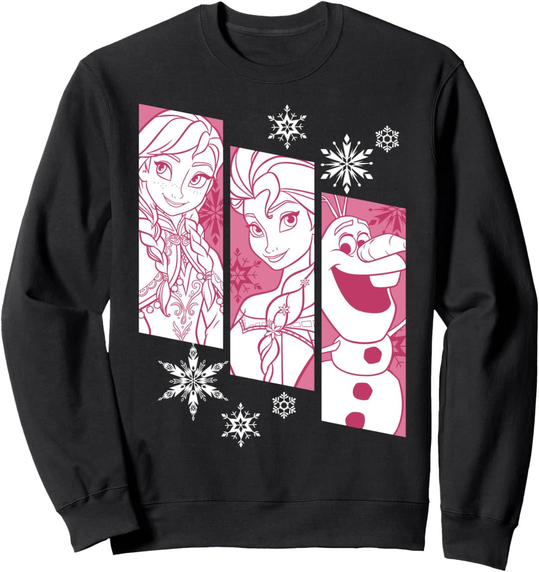 Disney Frozen Elsa Anna Olaf Portrait Panels Sweatshirt