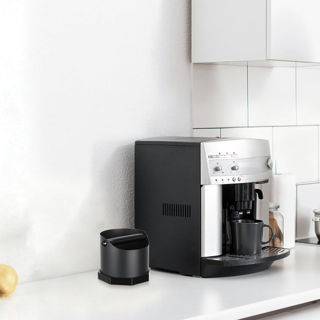 Abklopfbehälter für Siebträger, Edelstahl Kaffeesatz Zbschlagbehälter, Abklopfbehälter mit verbesser