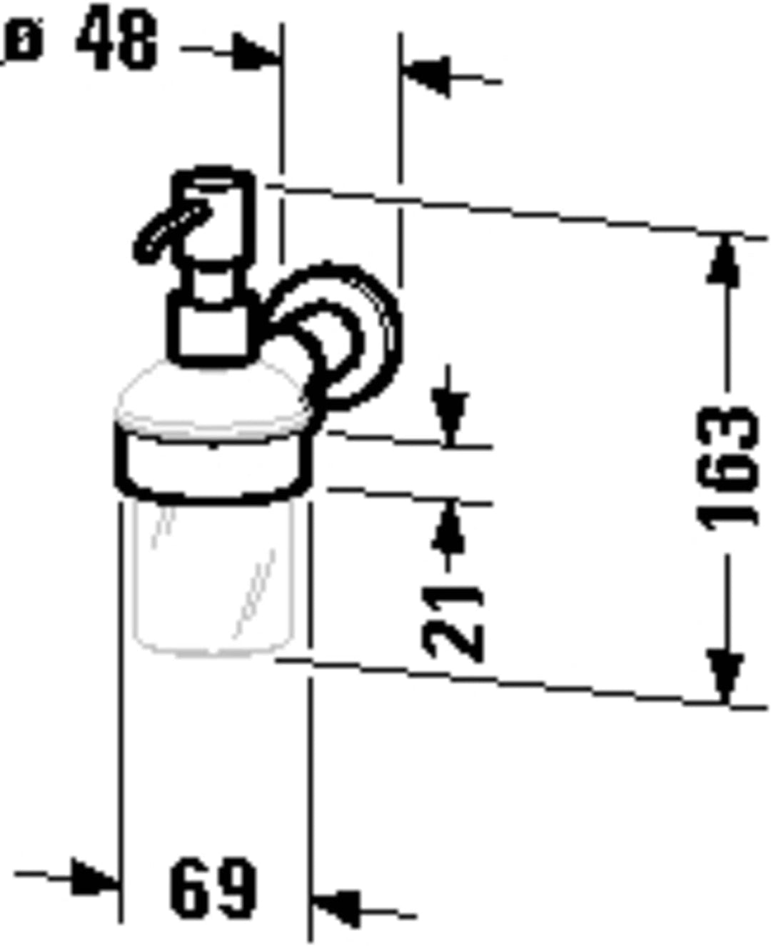 Duravit Seifenspender D-Code, Flüssigseifen-Spender, Pumpseifenspender nachfüllbar, Wandmontage, Fas