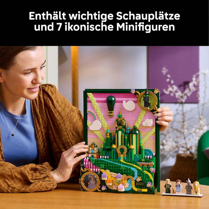 LEGO Wicked Emerald City Wandkunst - 3D Bauset für Erwachsene - Ausstellungsmodell mit 6 Minifiguren