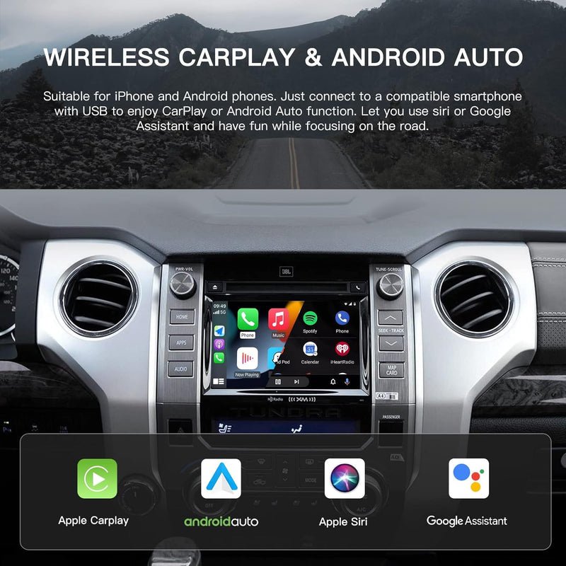 CARabc Wireless Carplay Android Auto Adapter für Toyota mit Entune2.0 2014-2019, passend für CH-R/Tu