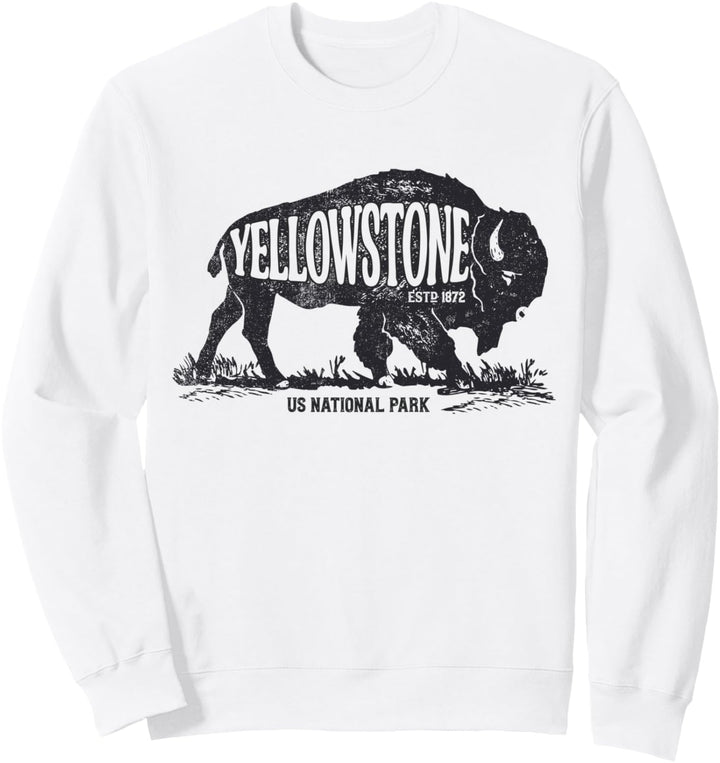 Yellowstone US National Park Bison Buffalo Vintage Men Women Sweatshirt