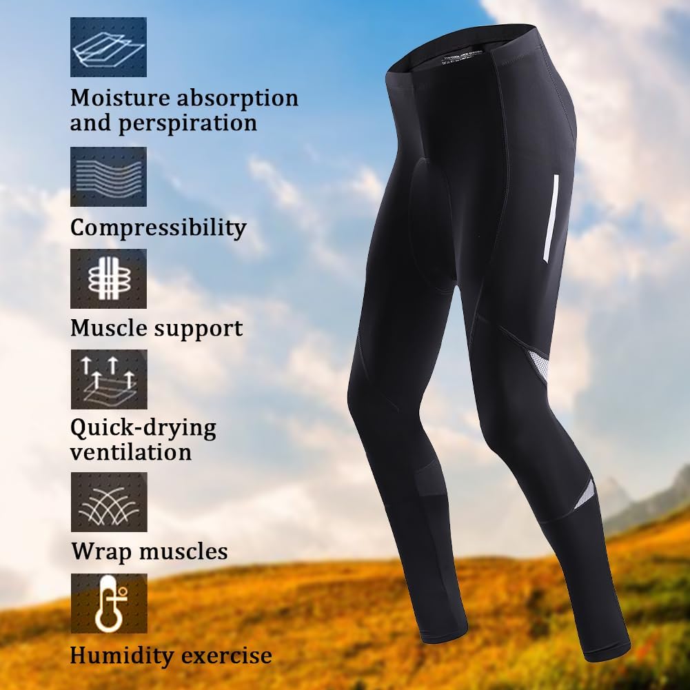 NuCamper Fahrradhose Herren Lang Radlerhose Kompression Mountainbike Radhose MTB Hose Herren mit Atm