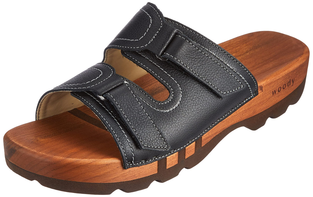 Woody Herren Roman Holzschuh, schwarz, 47 EU