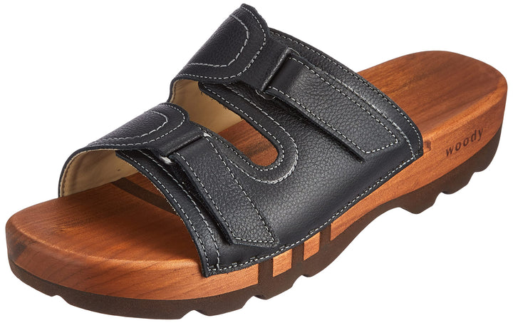 Woody Herren Roman Holzschuh, schwarz, 47 EU