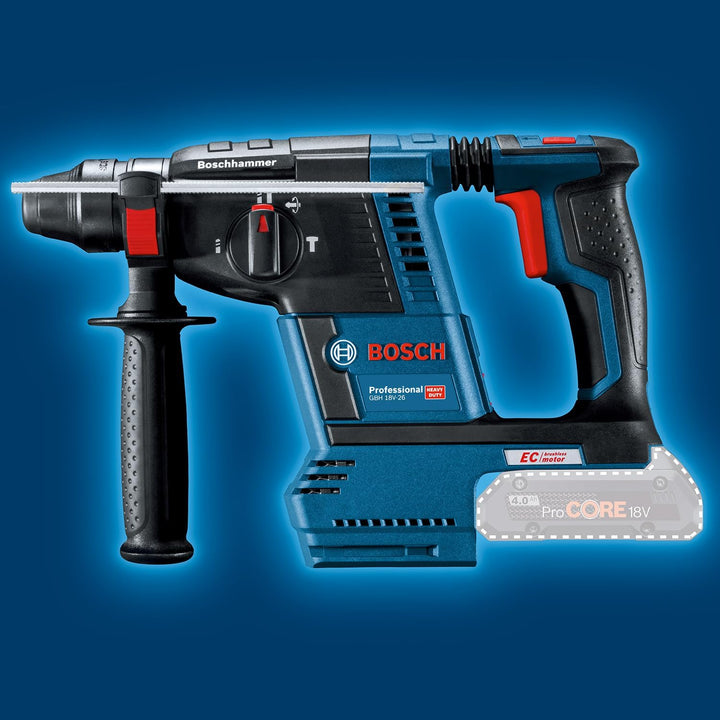 Bosch Professional 18V System Akku Bohrhammer GBH 18V-26 F (ohne Akkus und Ladegerät, inkl. Zusatzha