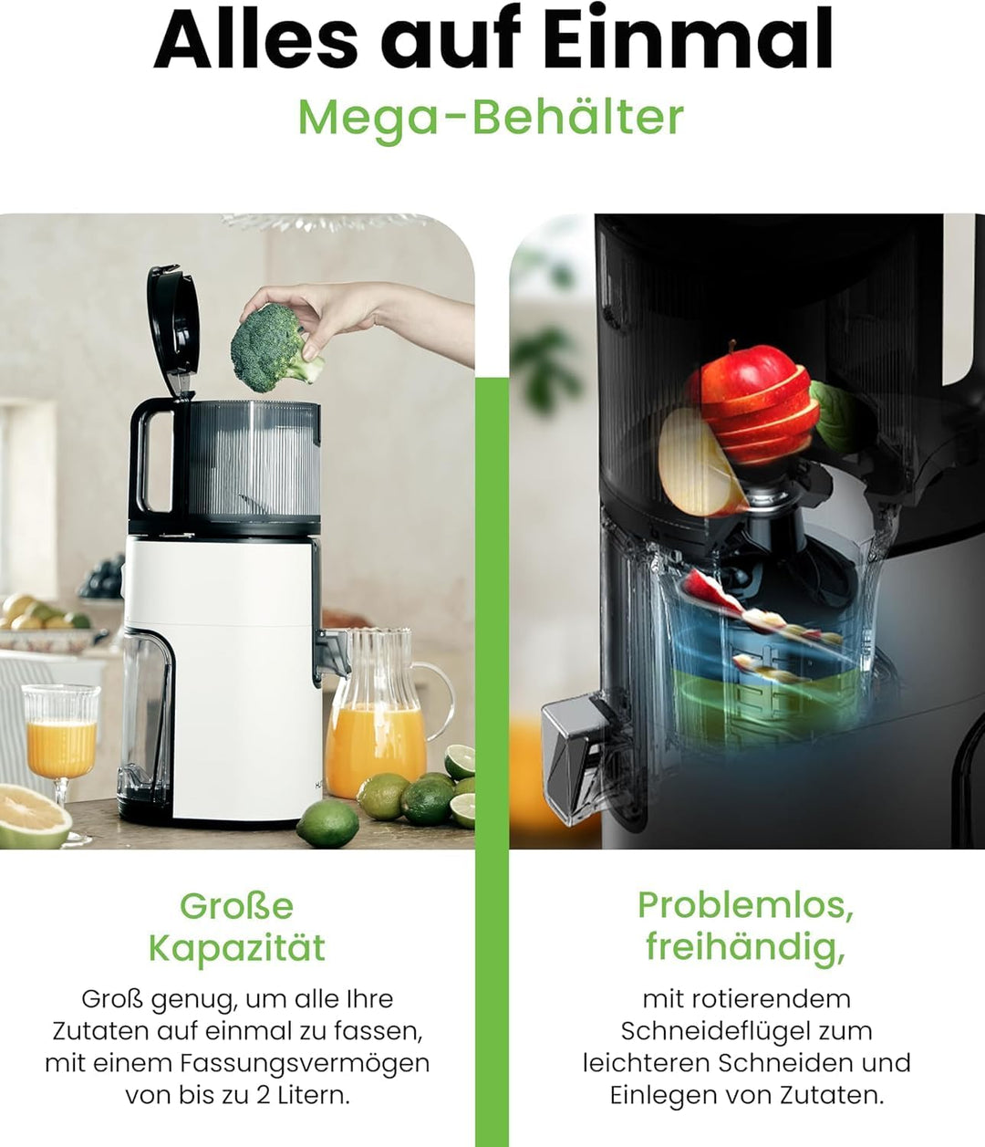 HUROM | H400 | Entsafter für Obst und Gemüse | Hurom Easy Clean H400 | Schneidschale | 150 Watt | BP