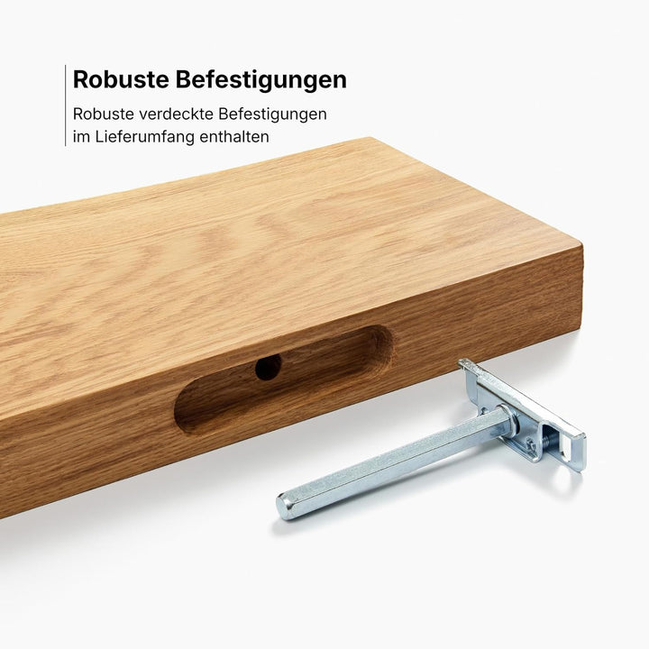 1 Original BestLoft® Wandregal Ruby mit Baumkante aus Eiche Wandboard (70cm) Baumkante 70cm, Baumkan