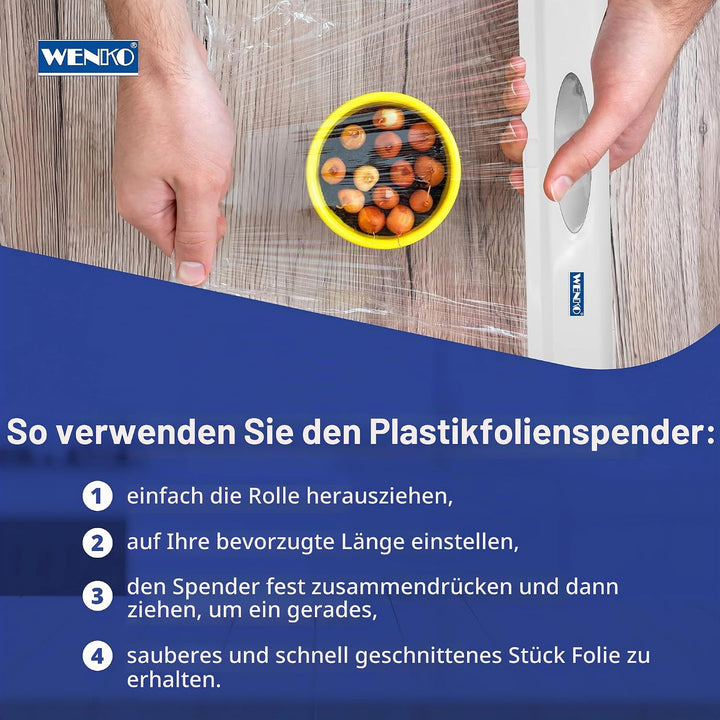 WENKO Folienschneider Mod. Perfect-Cutter praktischer Abroller für Frischhaltefolie und Alufolie Fol