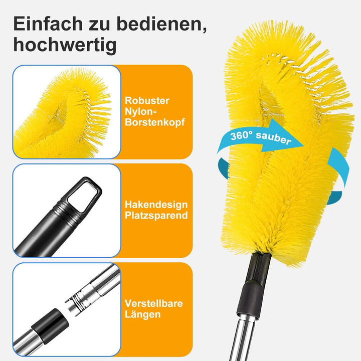 Dachrinnenreiniger Teleskop Dachrinnenbürste mit 6Pcs Teleskopstiel 250cm Dachrinnenreinigungsbürste