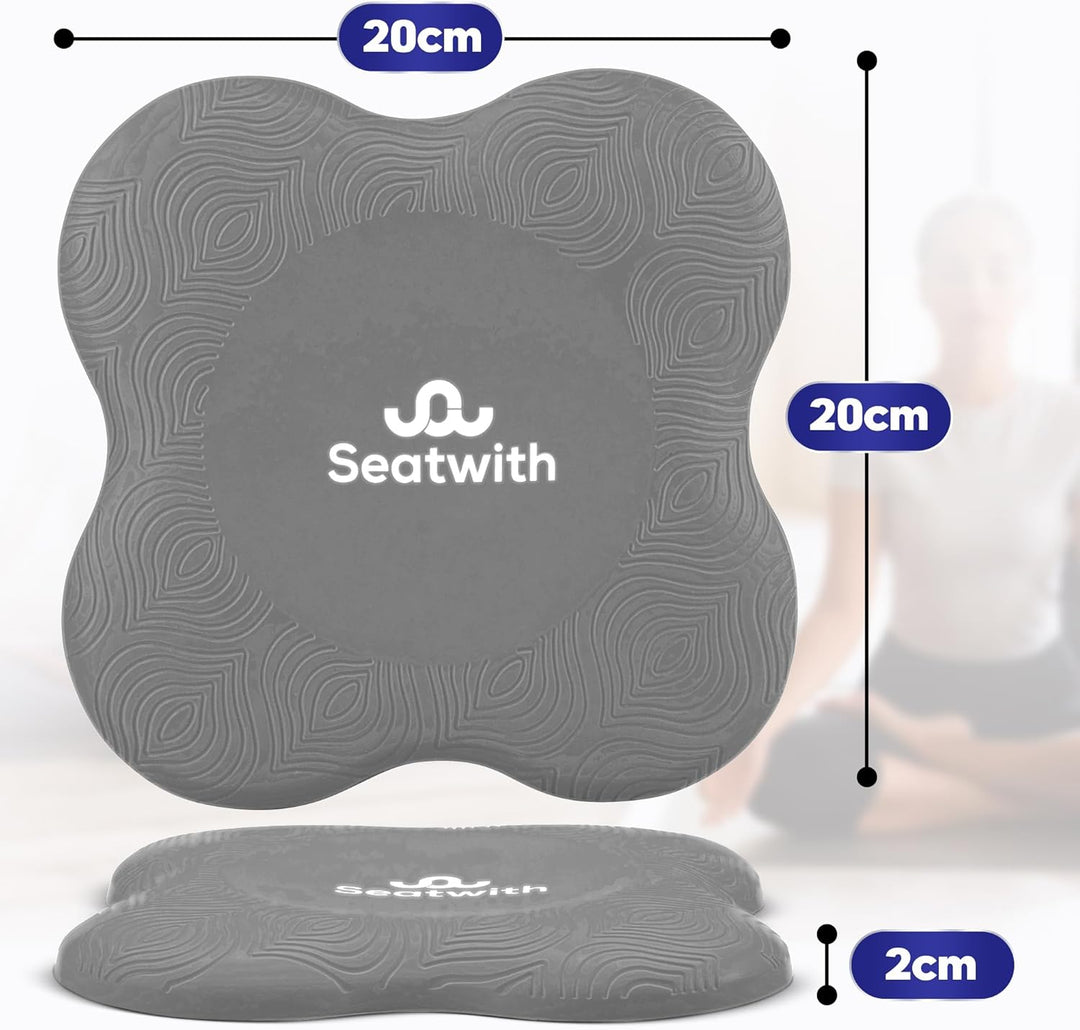 Yoga-Knie-Pad 2er Pack Kniekissen mit Transportbeutel+Trainingsanleitung PDF Maximale Entlastung und