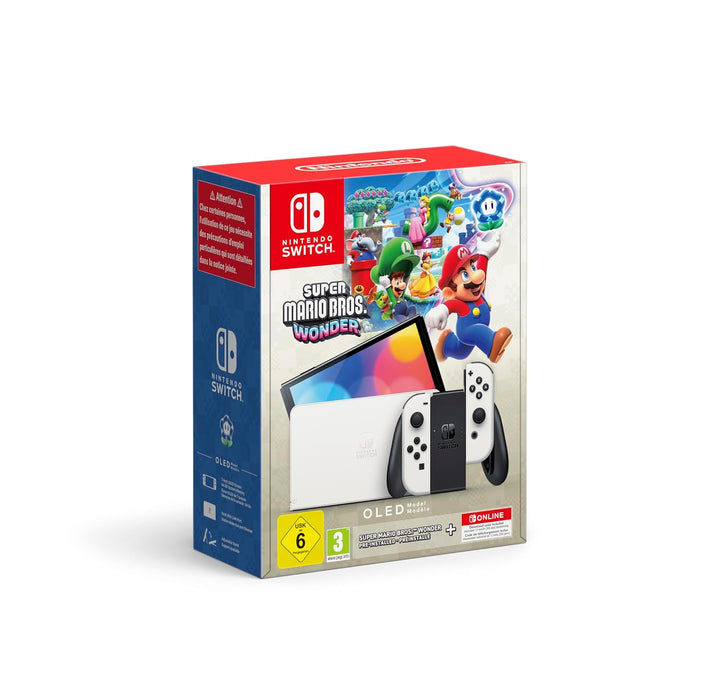 Nintendo Switch – OLED-Modell (weiss) + Super Mario Bros. Wonder Switch Online – 12-monatige (365-tä