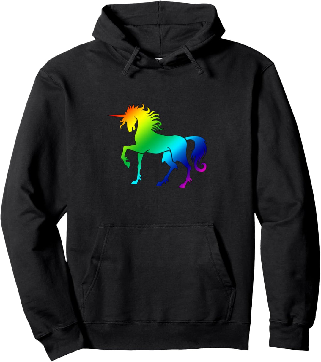 Psychedelisches Regenbogen-Einhorn Exotische Fantasy Cool Pullover Hoodie