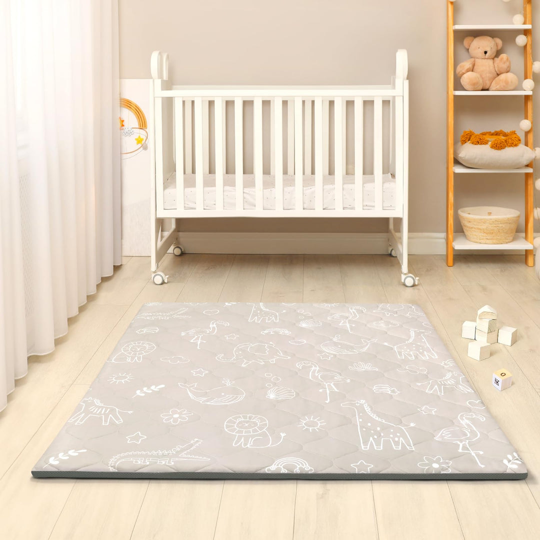decalsweet Spielmatte Baby 127×127cm mit Rutschfest, Extra Dicke 2cm Weiche Abtrennbar Krabbelmatte