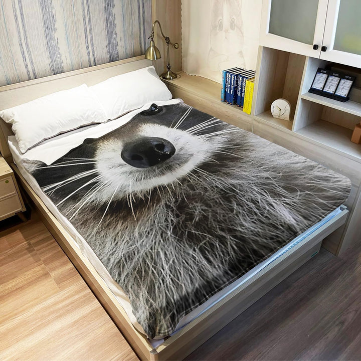 YISUMEI Decke Waschbär Kuscheldecken Weich Flanell Fleecedecke Bettüberwurf(150x200cm) 150 x 200 cm,
