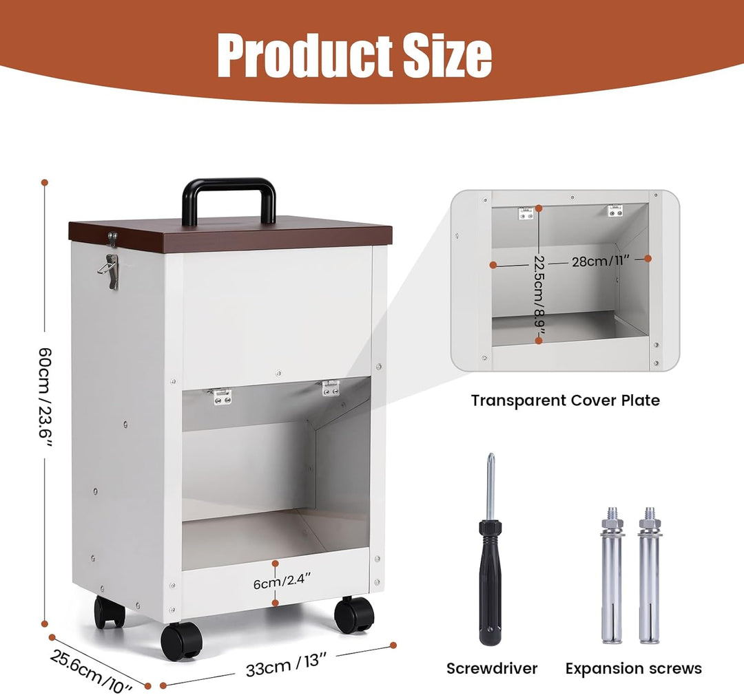30lb Automatischer Hundefütterer mit Rad Edelstahl Grosse Rasse Hundefutter Dispener Hängender Futte