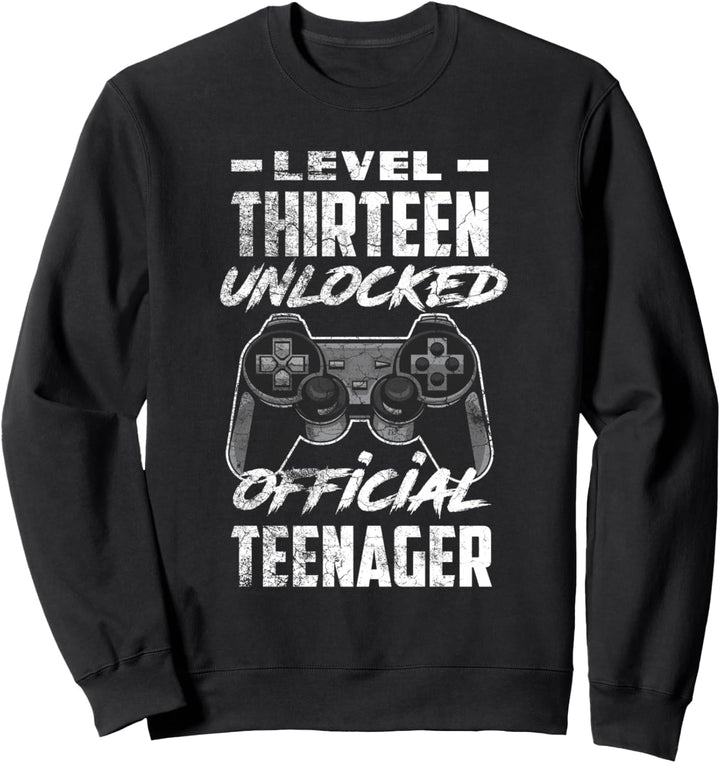 13. Geburtstag, für Jungen, Level 13, entsperrt, offizieller Teenager Sweatshirt