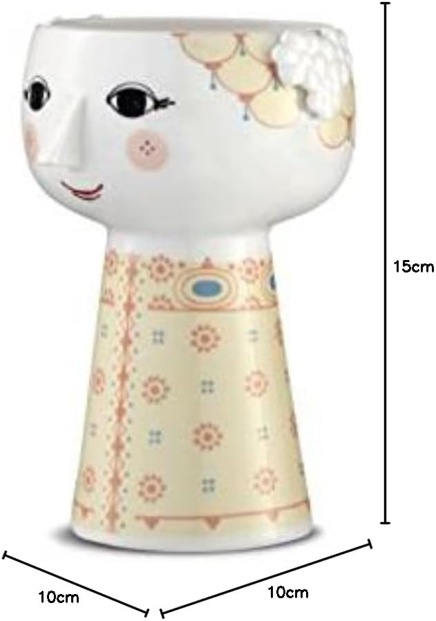 Bjørn Wiinblad Vase H15 cm Eva klassisches Design für Blumen, gelb Höhe: 15 cm, Durchmesser: 10 cm G