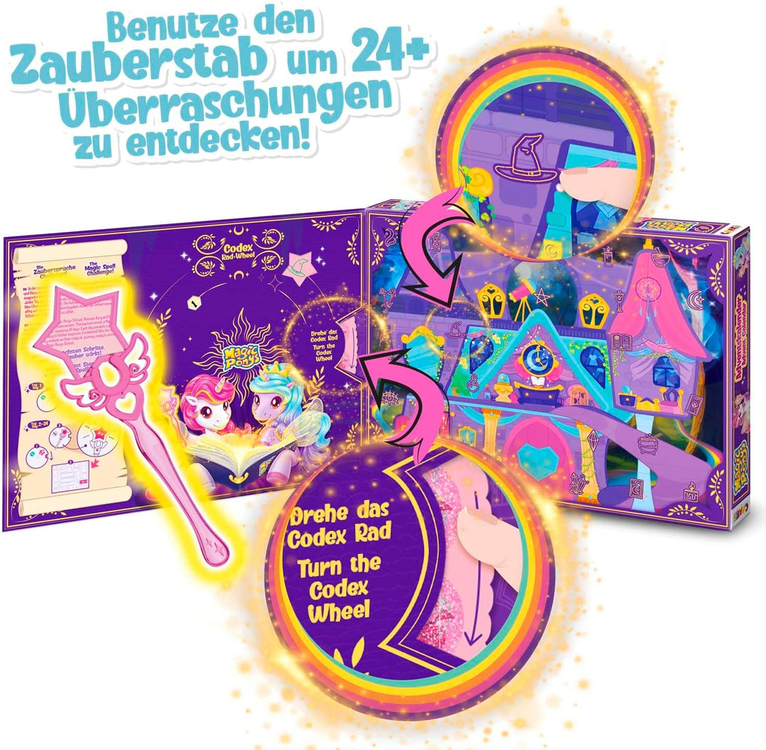 CRAZE MAGIC PONYS Adventskalender für Kinder, Adventskalender für Mädchen mit Spielzeug & Zubehör, i