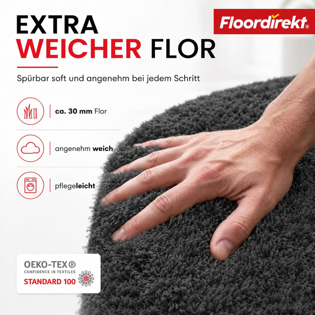 Floordirekt Badematte Sky, Badteppich in Rund, Dichtes, Flauschiges Wohlgefühl für Ihr Zuhause, Badv
