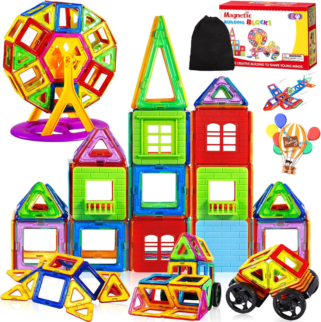 MULEVIP Magnetische Bausteine 82 PC Magnet Spielzeug Kinder,Lustiges Pädagogisches Bauspielzeug,Magn
