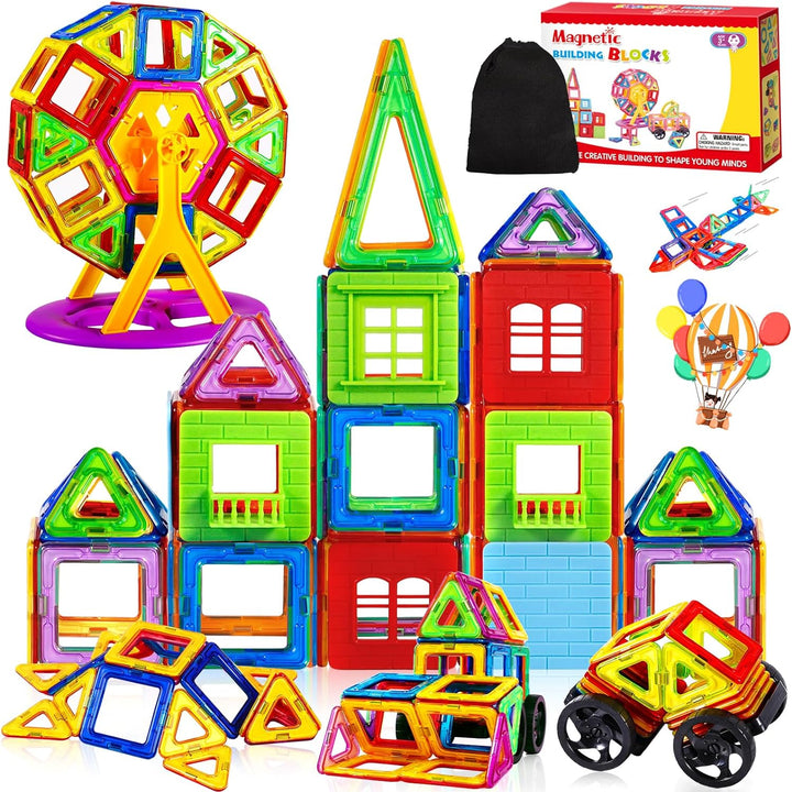 MULEVIP Magnetische Bausteine 82 PC Magnet Spielzeug Kinder,Lustiges Pädagogisches Bauspielzeug,Magn