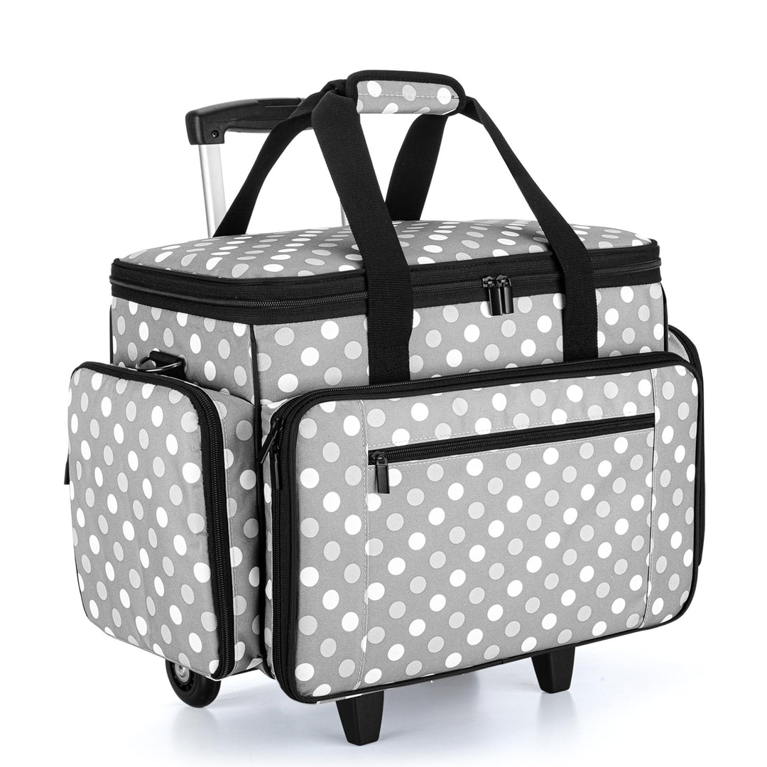 Luxja Nähmaschinentasche mit abnehmbarem Trolley, Rollende Nähmaschinentasche mit abnehmbarem Bodenp