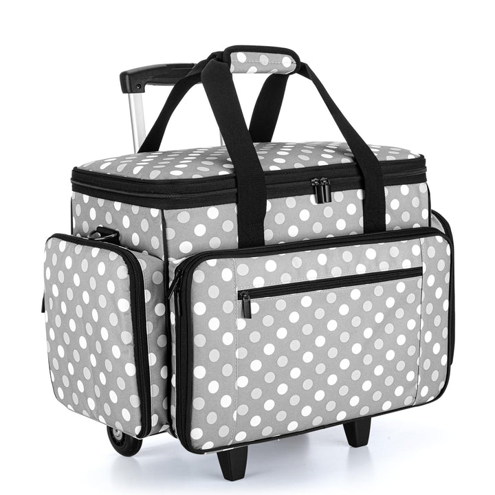 Luxja Nähmaschinentasche mit abnehmbarem Trolley, Rollende Nähmaschinentasche mit abnehmbarem Bodenp