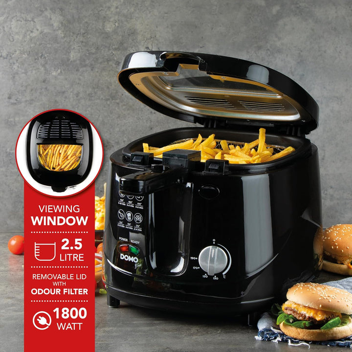 Domo Fritteuse B-Smart DO461FR, Schwarz, 2,5 Liter