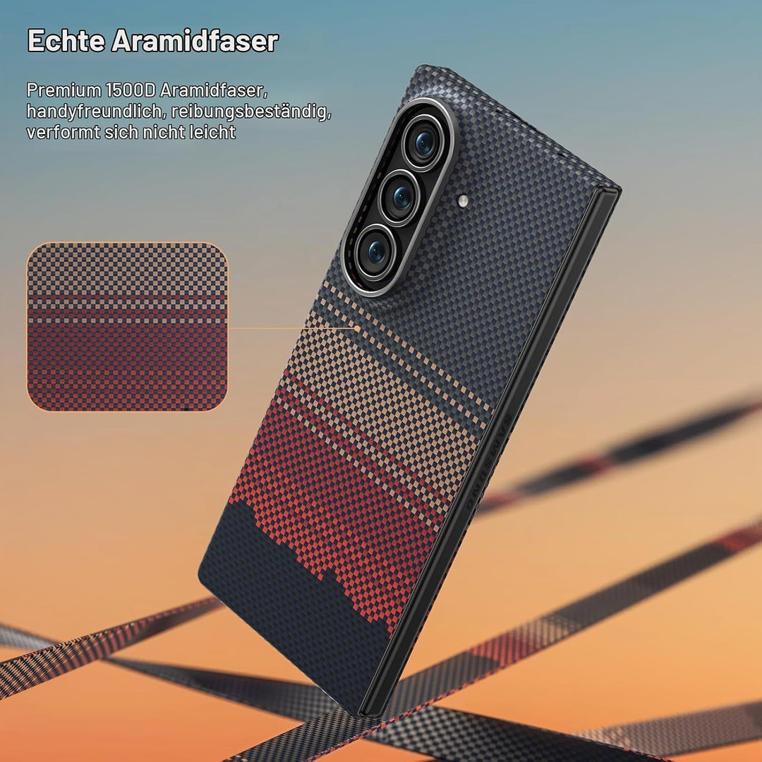 memumi Magnetische Carbon Hülle für Galaxy Z Fold 7, [mit Schutzfolie] kompatibel mit Mag-Safe, echt
