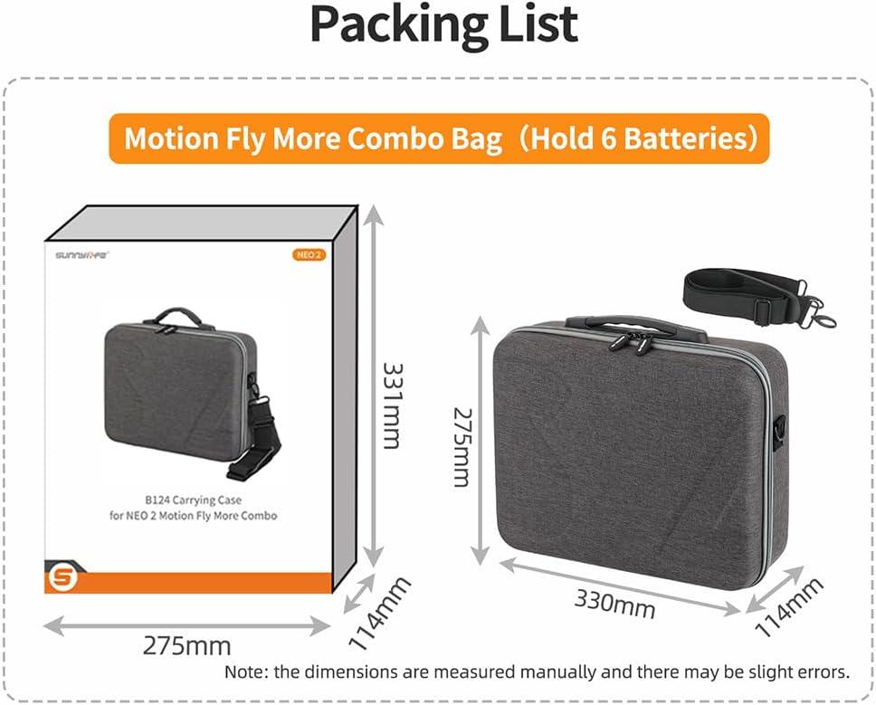 Tragetasche für DJI Neo 2 Motion Fly More Combo, tragbare Reise-Aufbewahrungs-Schultertasche für Gog