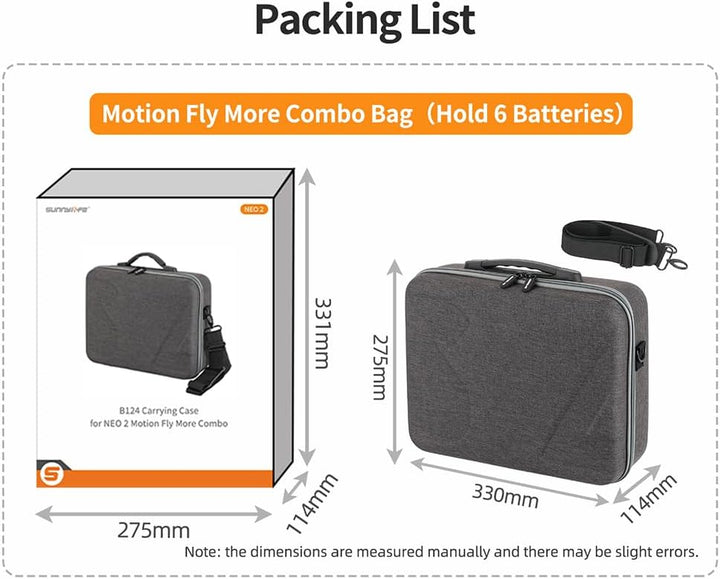 Tragetasche für DJI Neo 2 Motion Fly More Combo, tragbare Reise-Aufbewahrungs-Schultertasche für Gog