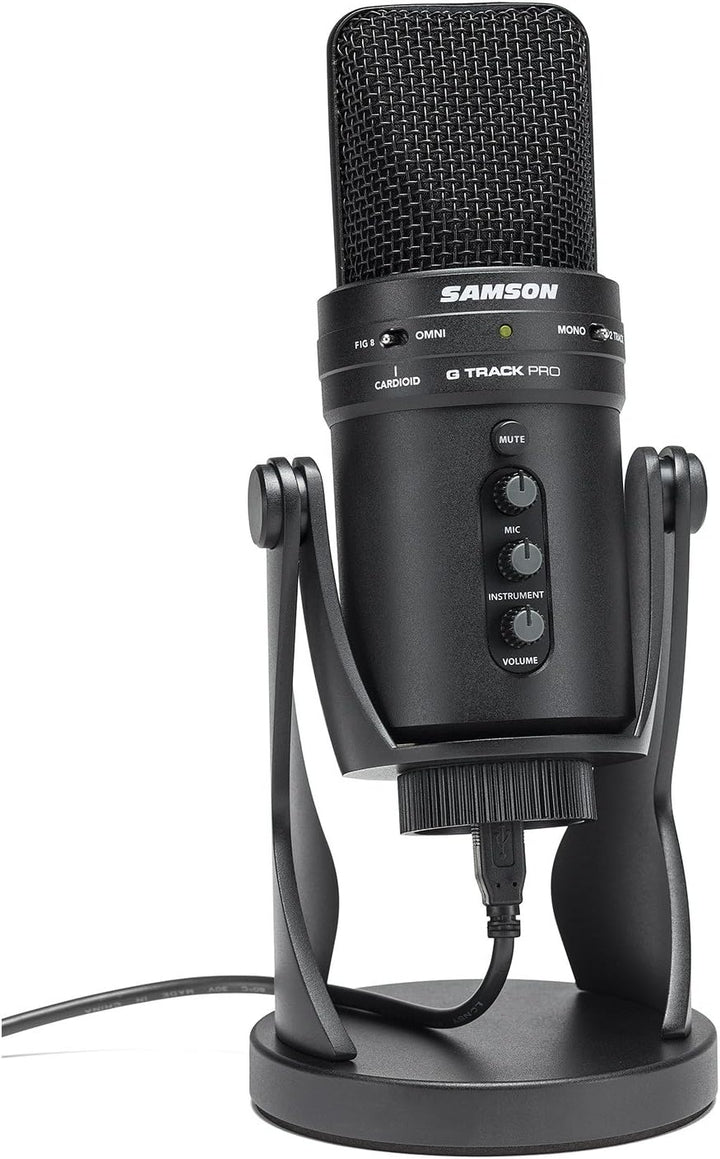 Samson G-Track Pro - Professional USB Microphone with Audio Interface - Black Desktop USB-Mikrofon,