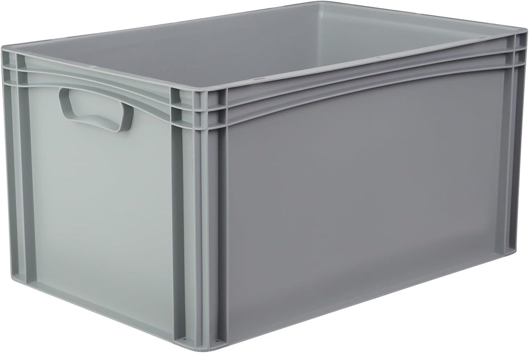 Hesselink Eurobox 60x40x32 cm, Handgriffe geschlossen, stapelbar, 64,5 Liter, grau, lebensmittelecht