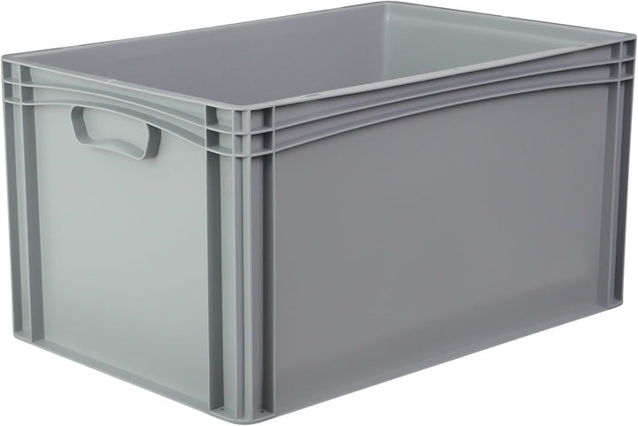 Hesselink Eurobox 60x40x32 cm, Handgriffe geschlossen, stapelbar, 64,5 Liter, grau, lebensmittelecht