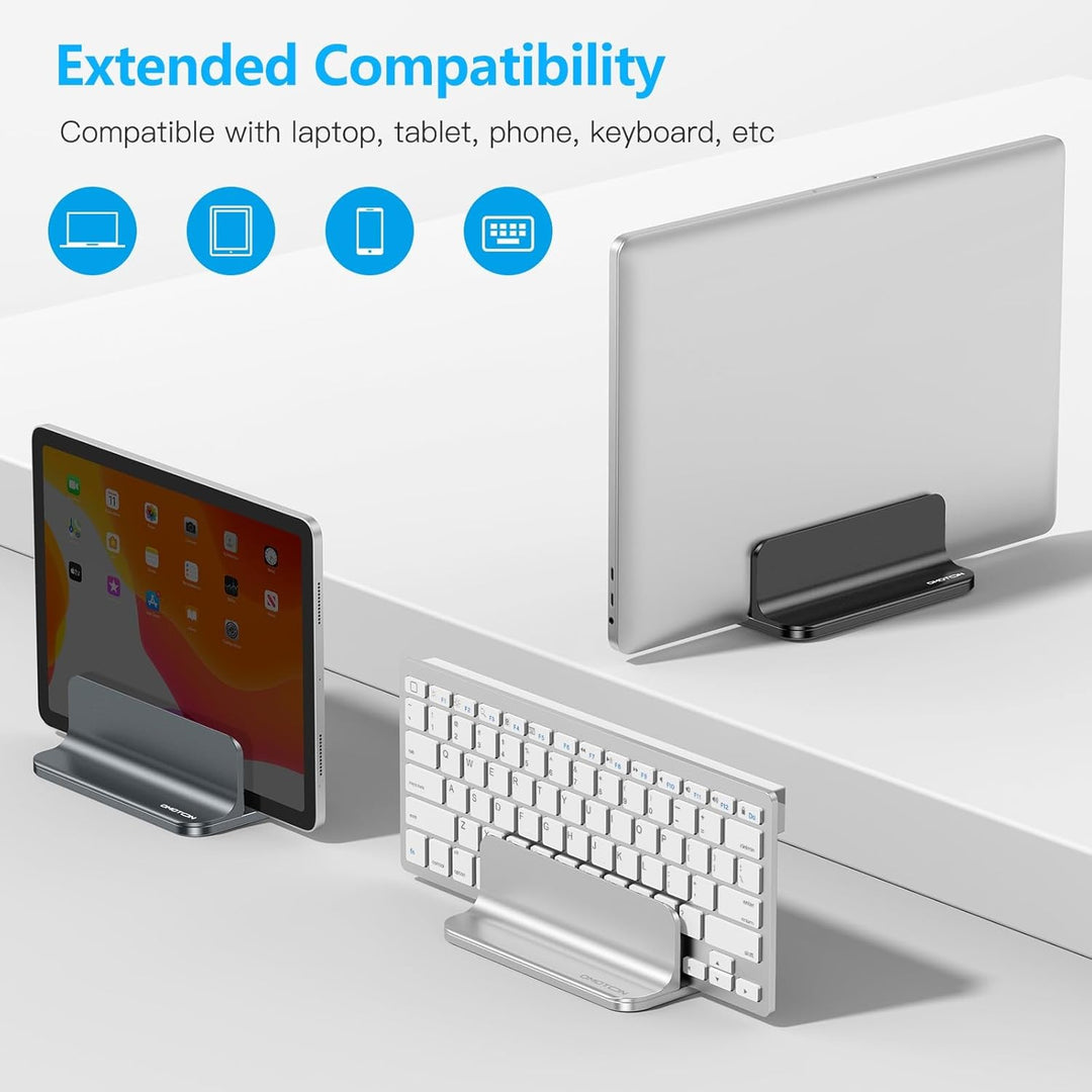 OMOTON Aluminium Vertikal Laptop Ständer 2er-Pack, Verstellbarer Notebook Ständer Laptop Halterung k