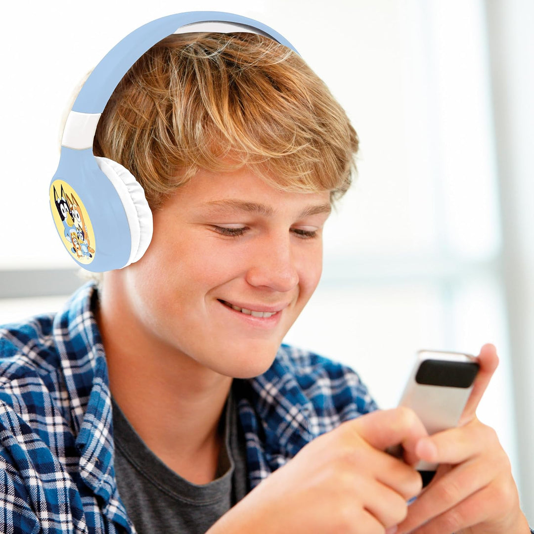 Lexibook, Bluey, 2-in-1 Bluetooth- und kabelgebundenes Headset, bequem und faltbar mit Lautstärkebeg