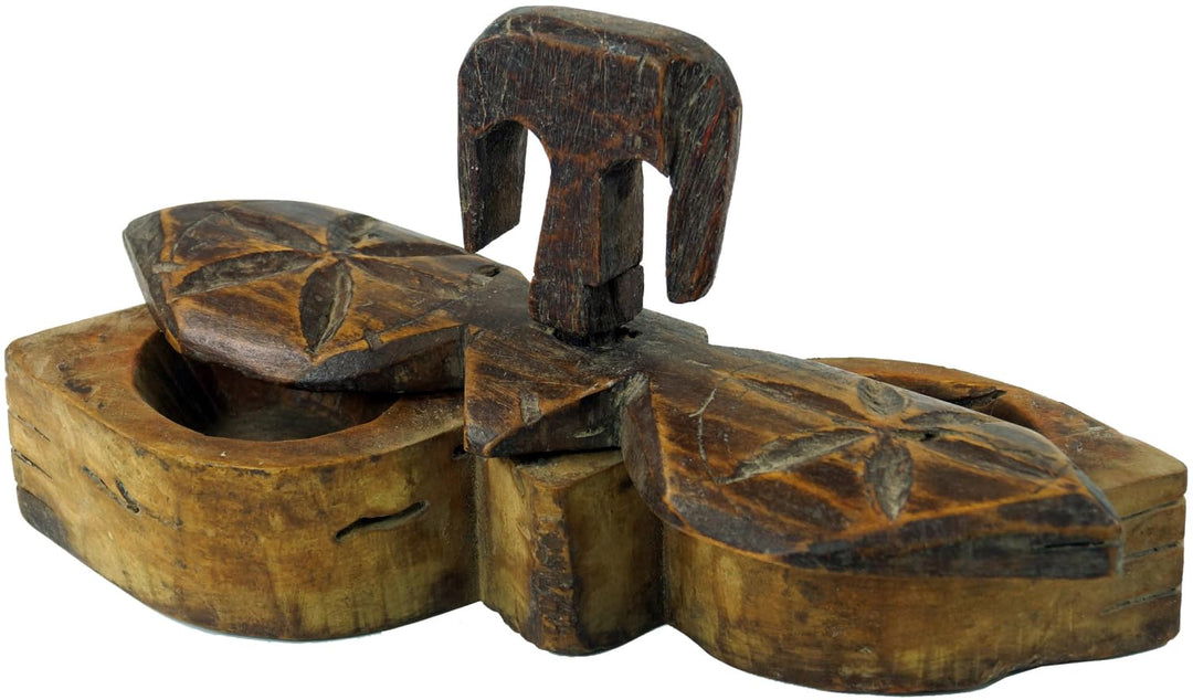 GURU SHOP Antike Holzaufbewahrung, Holzschatulle, Holzbox 30 cm, Braun, Mangoholz, Dosen, Boxen & Sc