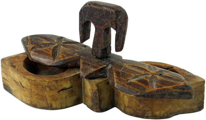 GURU SHOP Antike Holzaufbewahrung, Holzschatulle, Holzbox 30 cm, Braun, Mangoholz, Dosen, Boxen & Sc