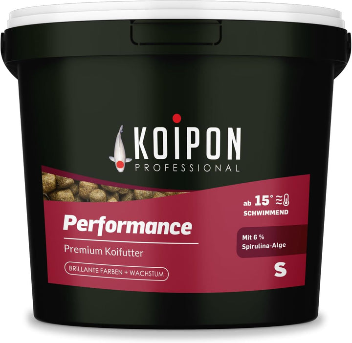 KOIPON Performance 2 kg Koifutter Sommer für Farbe, schwimmend, 6% Spirulina, Teichfutter 3 mm Pelle