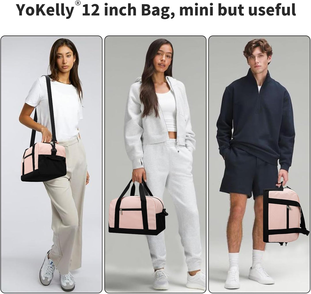 Sporttasche klein, Reisetasche 12L Mini Handgepäck Tasche für Weekender, Fitnesstasche 30x20x25cm-Ro