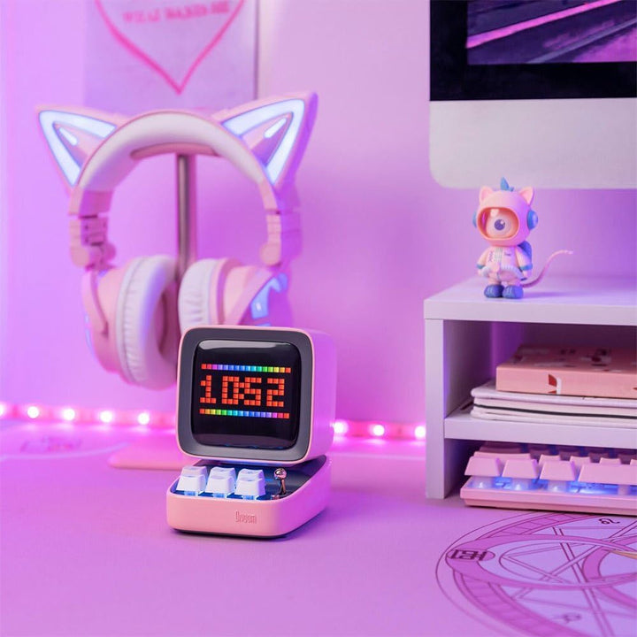 divoom Ditoo Pro Bluetooth Mini-Lautsprecher, Pink