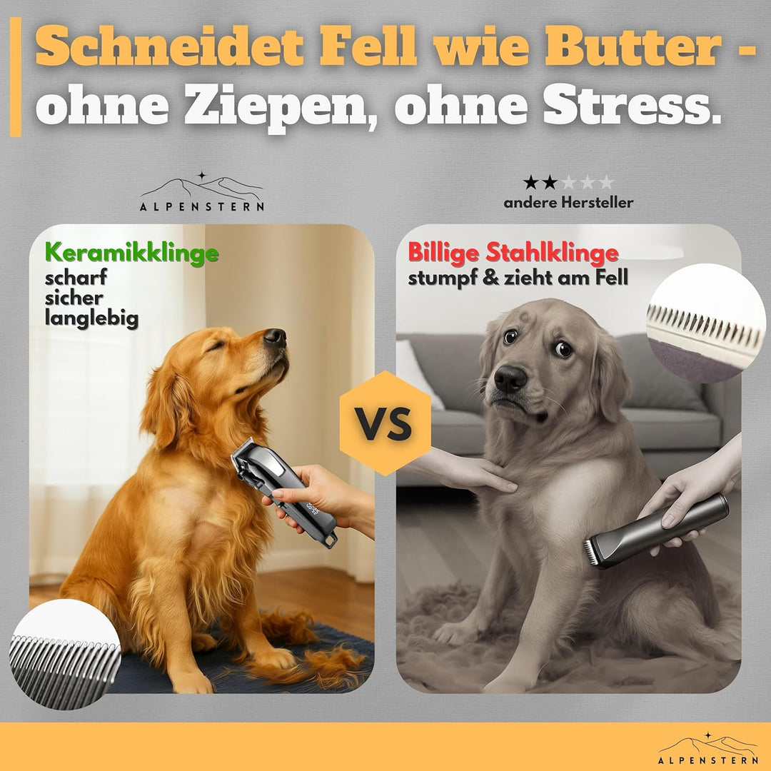 Hundeschermaschine - Leise Profi Schermaschine für Hund Katze Pferd dichtes Fell - Hundetrimmer Hund