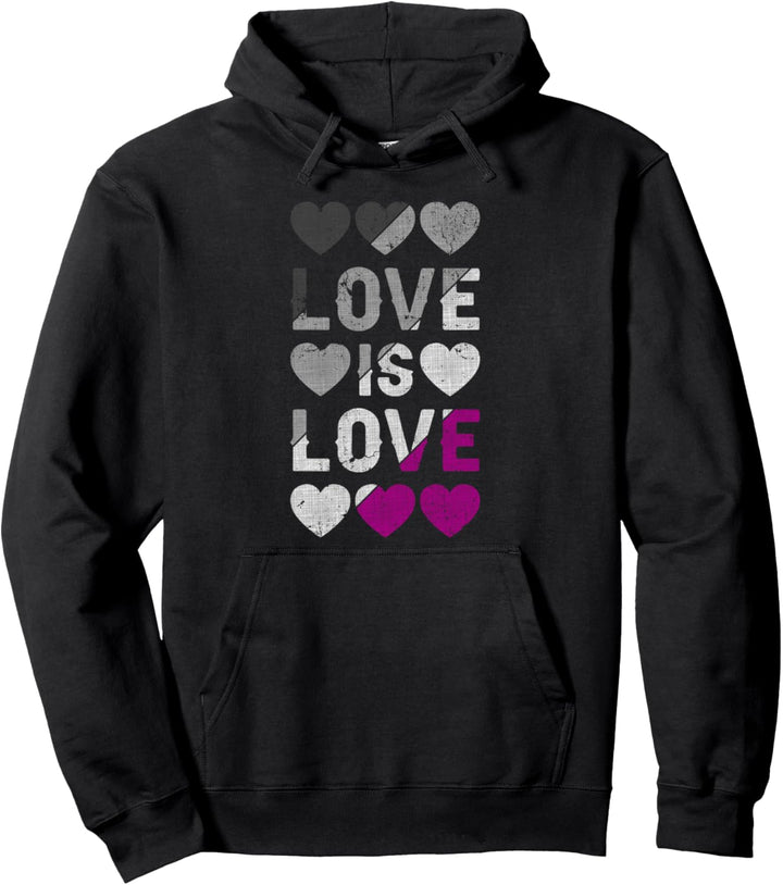 Asexuell, Herzen, Liebe ist Liebe, LGBT-Stolz Pullover Hoodie